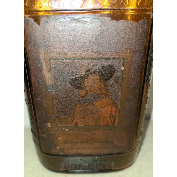 1952 amber 9in bottle Heavily embossed Vintage Lord Calvert Whiskey - Picture 2 of 6